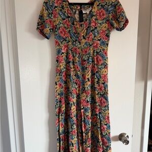 Floral Short Sleeve Jumpsuit